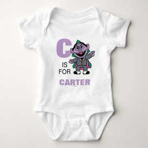 C is for Count von Count   Add Your Name Baby Bodysuit