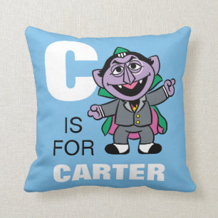 C is for Count von Count   Add Your Name Cushion