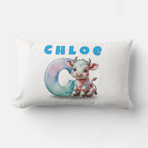 C is for Cow – Personalised Baby Lumbar Pillow 