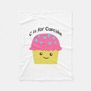 C is for Cupcake Fleece Blanket