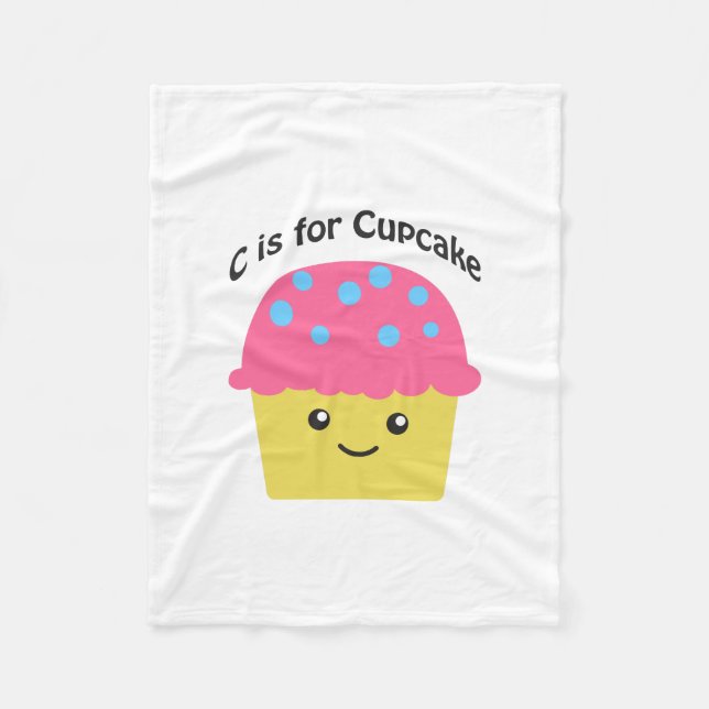 C is for Cupcake Fleece Blanket (Front)