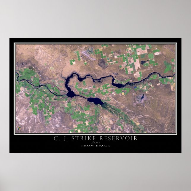 C J Strike Reservoir Idaho Satellite Poster Map (Front)