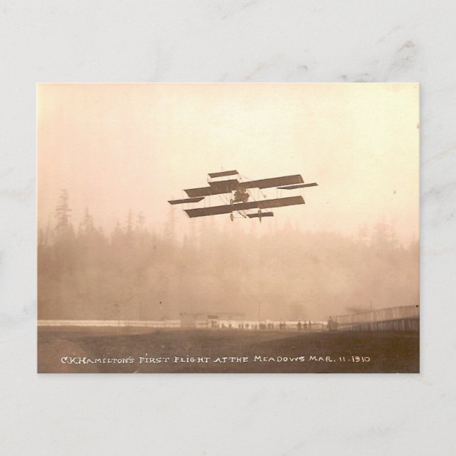 C.K. Hamilton's Flight Postcard (Front)