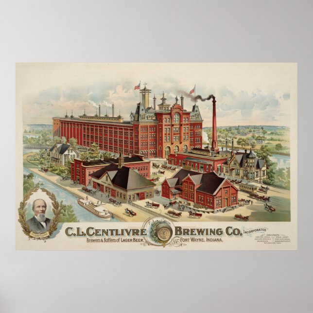 C.L. Centlivre Brewing Company Factory Buildings. Poster (Front)