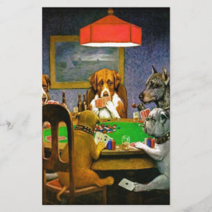 C. M. Coolidge Dogs Pets Poker Cards Humour Destin