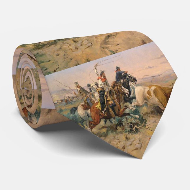    C M Russell  Herd Quitter Western Cowboy Tie (Rolled)