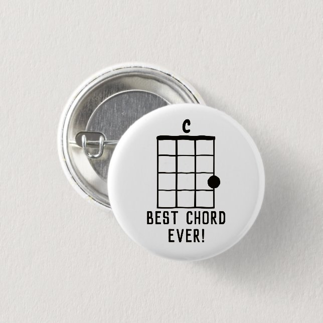 C Major Best Chord Ever Ukulele Lover 3 Cm Round Badge (Front & Back)
