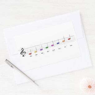 C Major Scale in Treble Clef Kids Music Literacy Rectangular Sticker