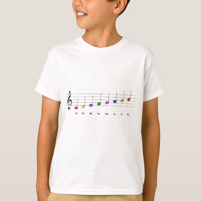 C Major Scale in Treble Clef Kids Music Literacy T-Shirt (Front)