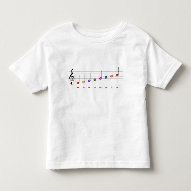 C Major Scale in Treble Clef Kids Music Literacy Toddler T-Shirt (Front)