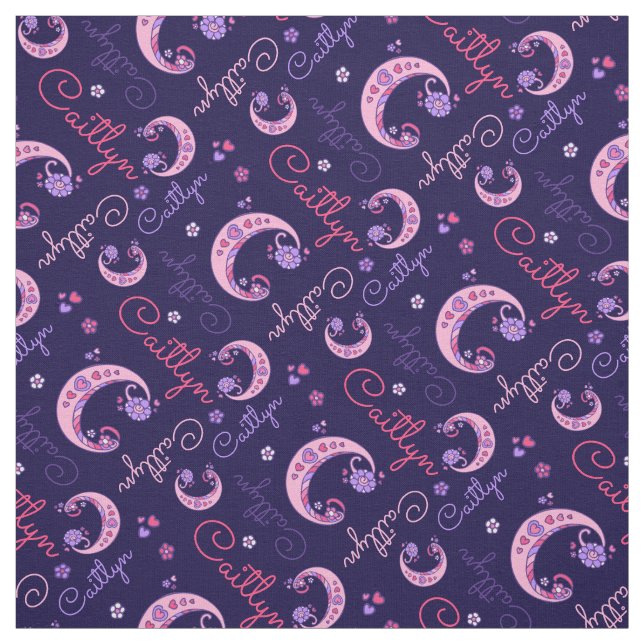 C monogram and personalised name caitlyn fabric (Swatch)
