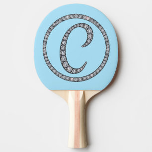 C monogram bling ping pong paddle