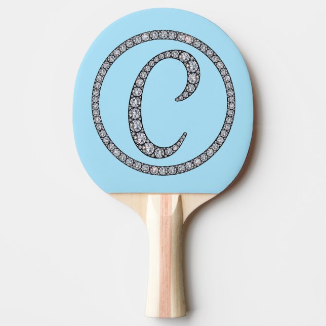 C monogram bling ping pong paddle (Front)