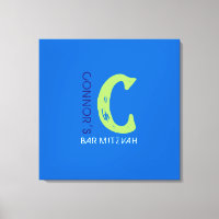 C Monogram Initial Bar Bat Mitzvah Sign-In Board