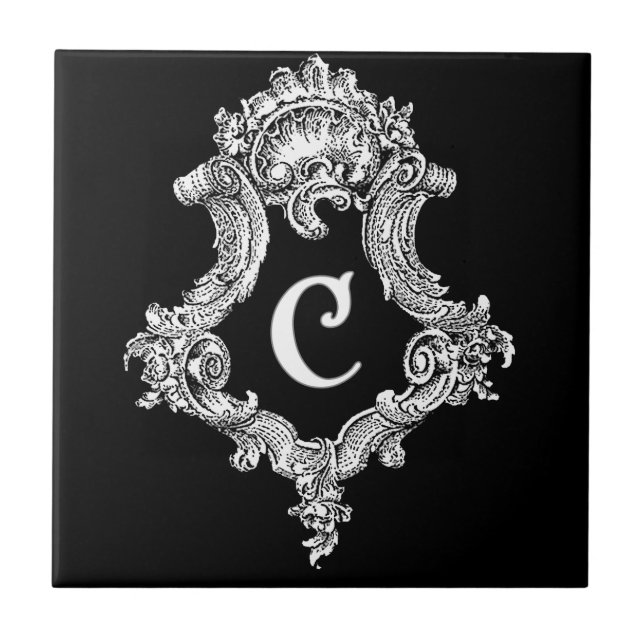 C Monogram Initial Tile (Front)