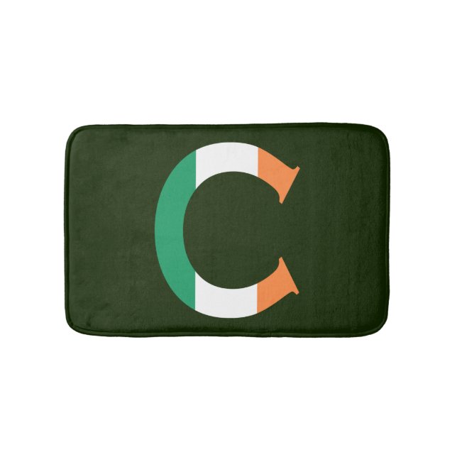 C Monogram overlaid on Irish Flag bmcnt Bath Mat (Front)