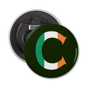 C Monogram overlaid on Irish Flag bocnt Bottle Opener