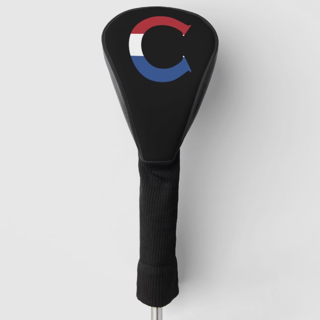 C Monogram overlaid on NLD Flag on bk dccnt Golf Head Cover (Front)