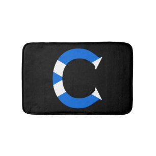 C Monogram overlaid on Scottish Flag bmcnt Bath Mat