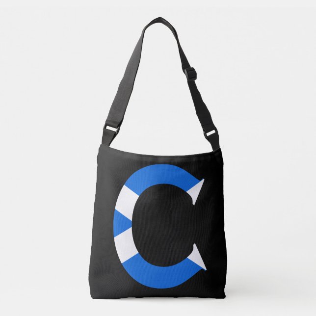 C Monogram overlaid on Scottish Flag cbbcnt Crossbody Bag (Front)