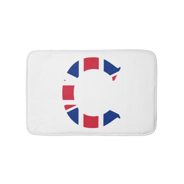 C Monogram overlaid on Union Jack Flag bmcnt Bath Mat (Front)