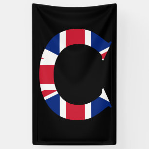 C Monogram overlaid on Union Jack Flag (v) bnrt Banner