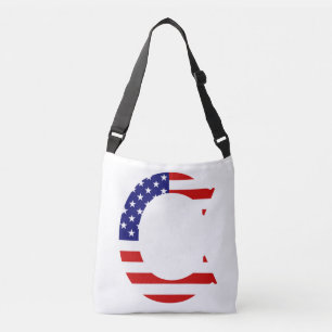C Monogram overlaid on USA Flag cbbcnt Crossbody Bag