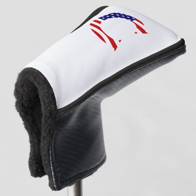 C Monogram overlaid on USA Flag pccnt Golf Head Cover (3/4 Front)