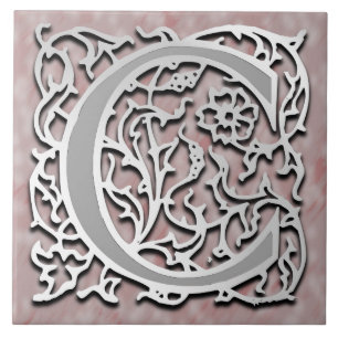 C Monogram "Silver Stone" Ceramic Tile