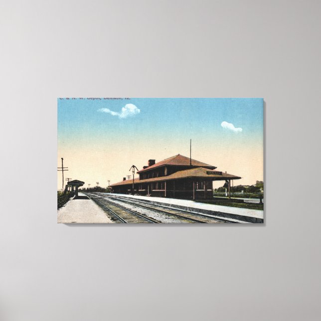 C & NW Railroad Depot Canvas Print (Front)