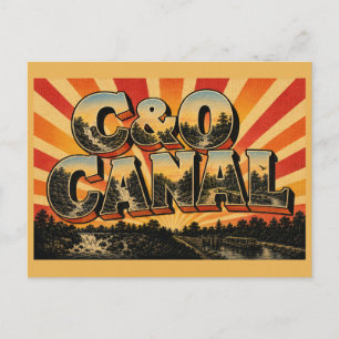 C&O Canal Maryland Waterfall Forests Towpath Art Postcard