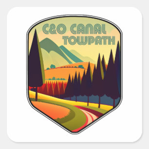 C&O Canal Towpath Colors Square Sticker