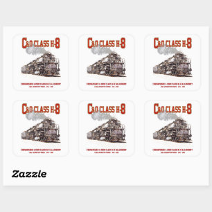 C&O Class H-8 2-6-6-6 Allegheny Steam Locomotive Square Sticker