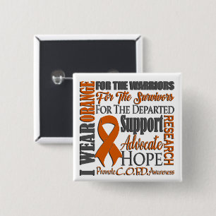 C.O.P.D. Awareness 15 Cm Square Badge