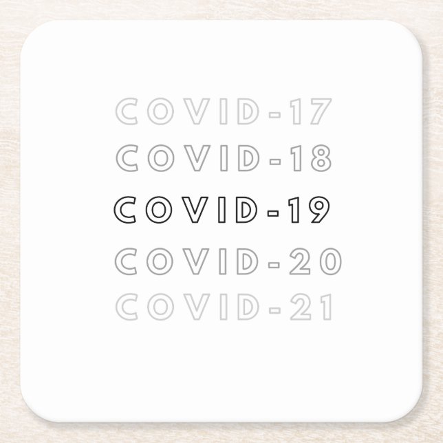 c o v i d square paper coaster (Front)