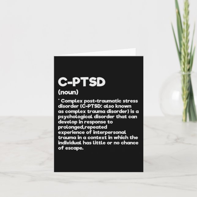 C-ptsd Definition Stress Awareness Mental Posttrau Card (Front)