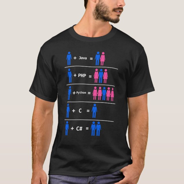 C Python Php Java Programmer Coding T-Shirt (Front)