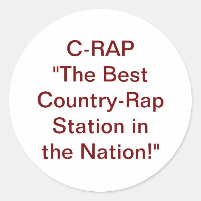 C-RAP Country-Rap Hankamer Artjunkhaus Comic Art Classic Round Sticker (Front)