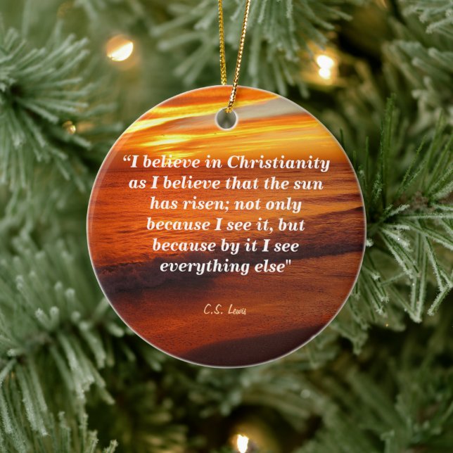 C. S. Lewis Quote On Christianity Ceramic Tree Decoration (Tree)