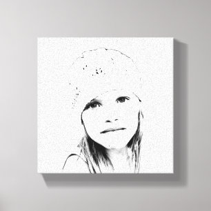 C Vector in Black and White Canvas Print