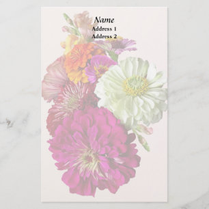 c_ZinniaMixedColorsZinnia Bouquet Mixed Wedding Pr Stationery