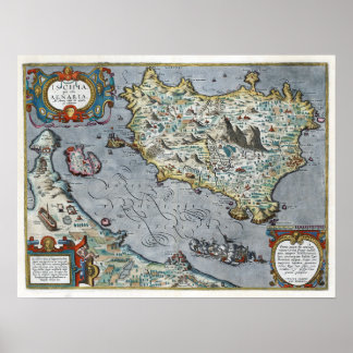 ca 1610 Ischia Map Poster