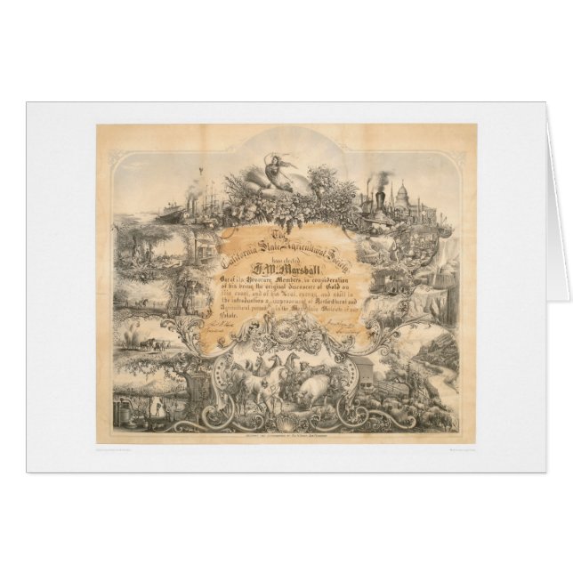 CA. Agricultural Society Certificate (0058A) (Front Horizontal)