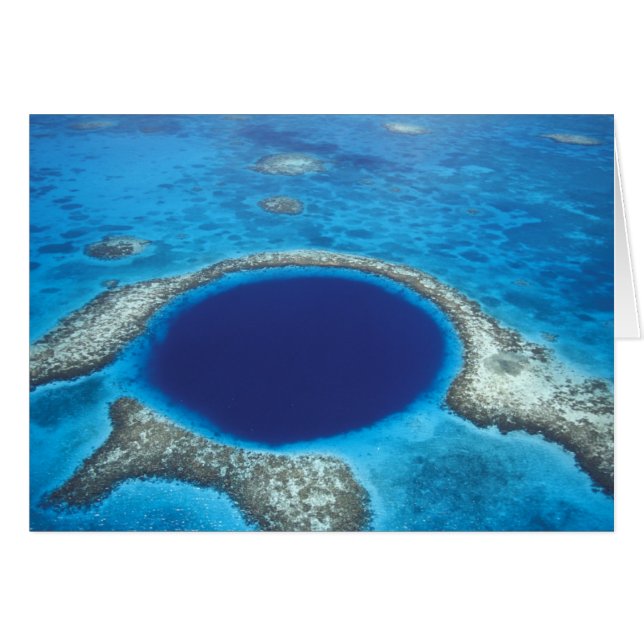 CA, Belise. Aerial view of Blue Hole (diameter (Front Horizontal)