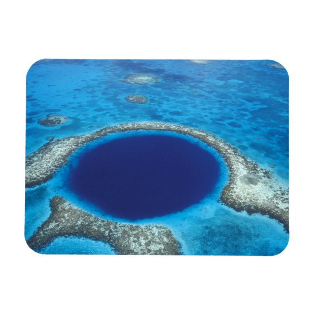 CA, Belise. Aerial view of Blue Hole (diameter Magnet (Horizontal)