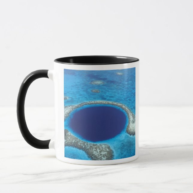 CA, Belise. Aerial view of Blue Hole (diameter Mug (Left)