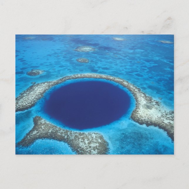 CA, Belise. Aerial view of Blue Hole (diameter Postcard (Front)