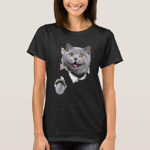 Ca Black Cat Cat Torn Cloth Kitten T-Shirt
