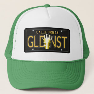 CA Black License Plate, Golden State Gold Crown - Trucker Hat