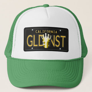 CA Black License Plate, Golden State Gold Crown - Trucker Hat